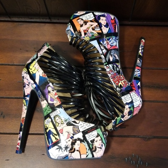 Bumper Shoes - Comic Strip Stilettos